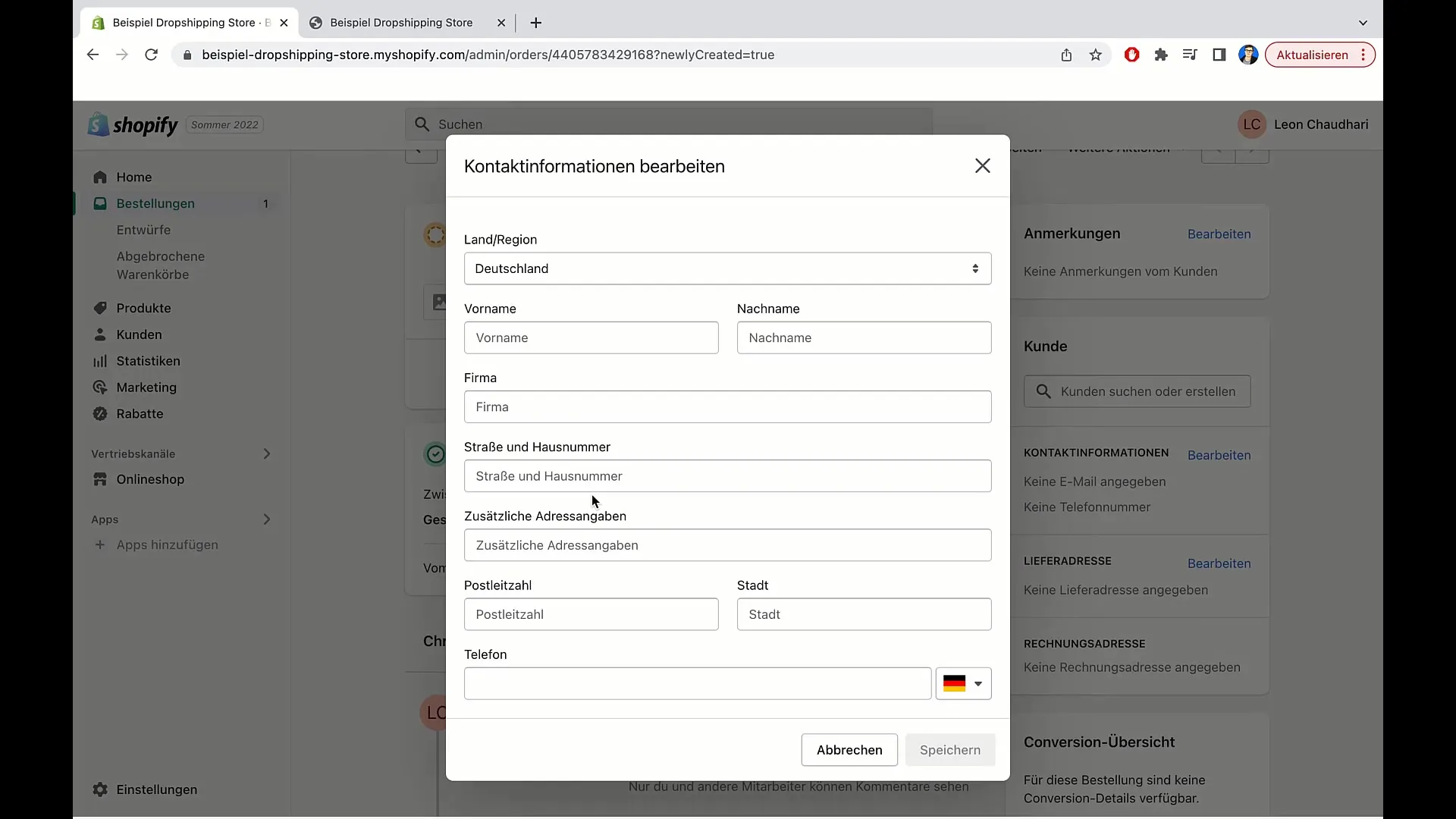 Instruktion: Så skapar du beställningar i Shopify
