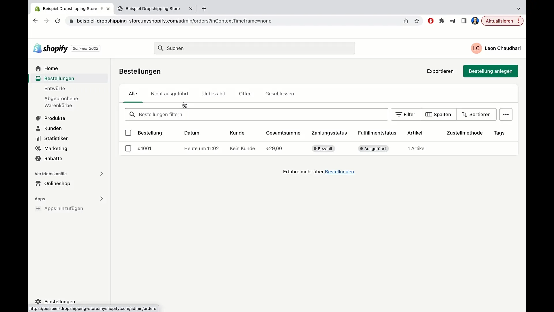 Instruktion: Så skapar du beställningar i Shopify