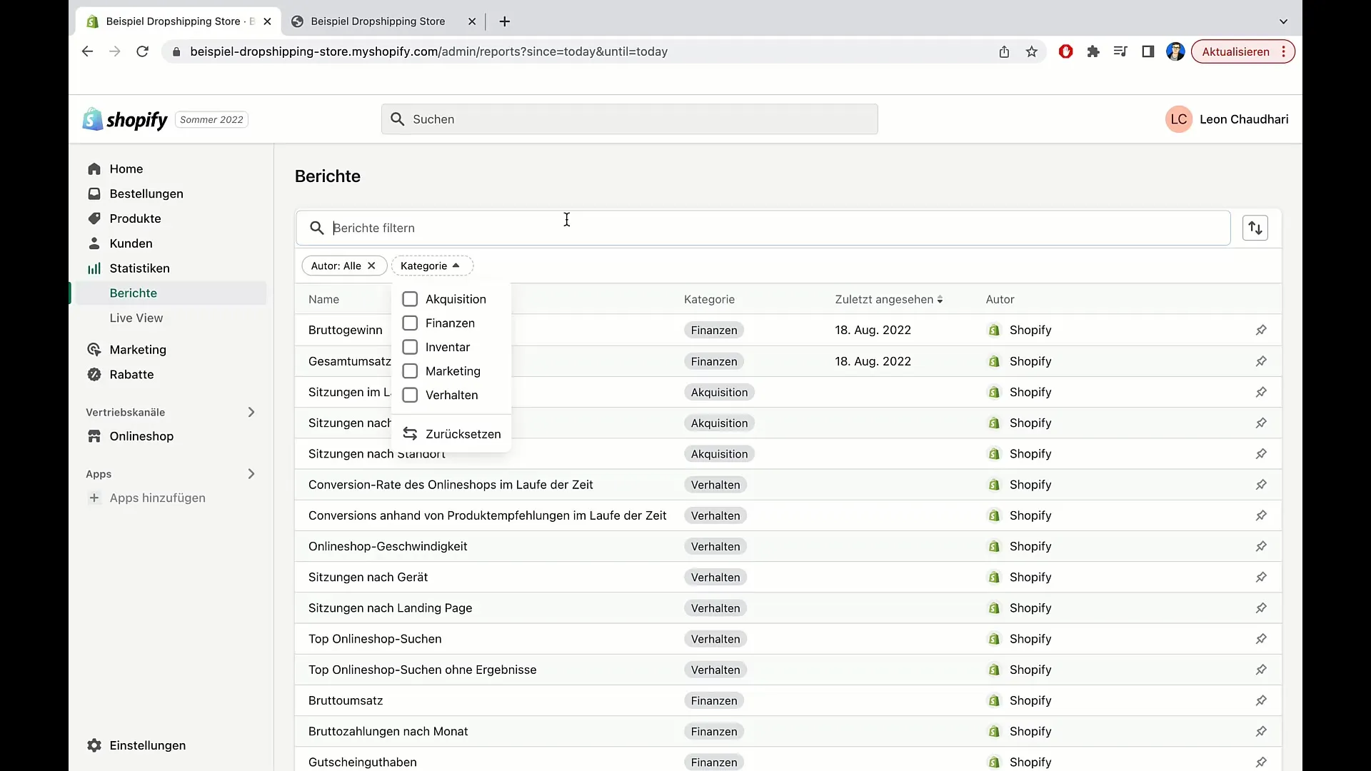 Använda försäljningsvisningen effektivt i Shopify