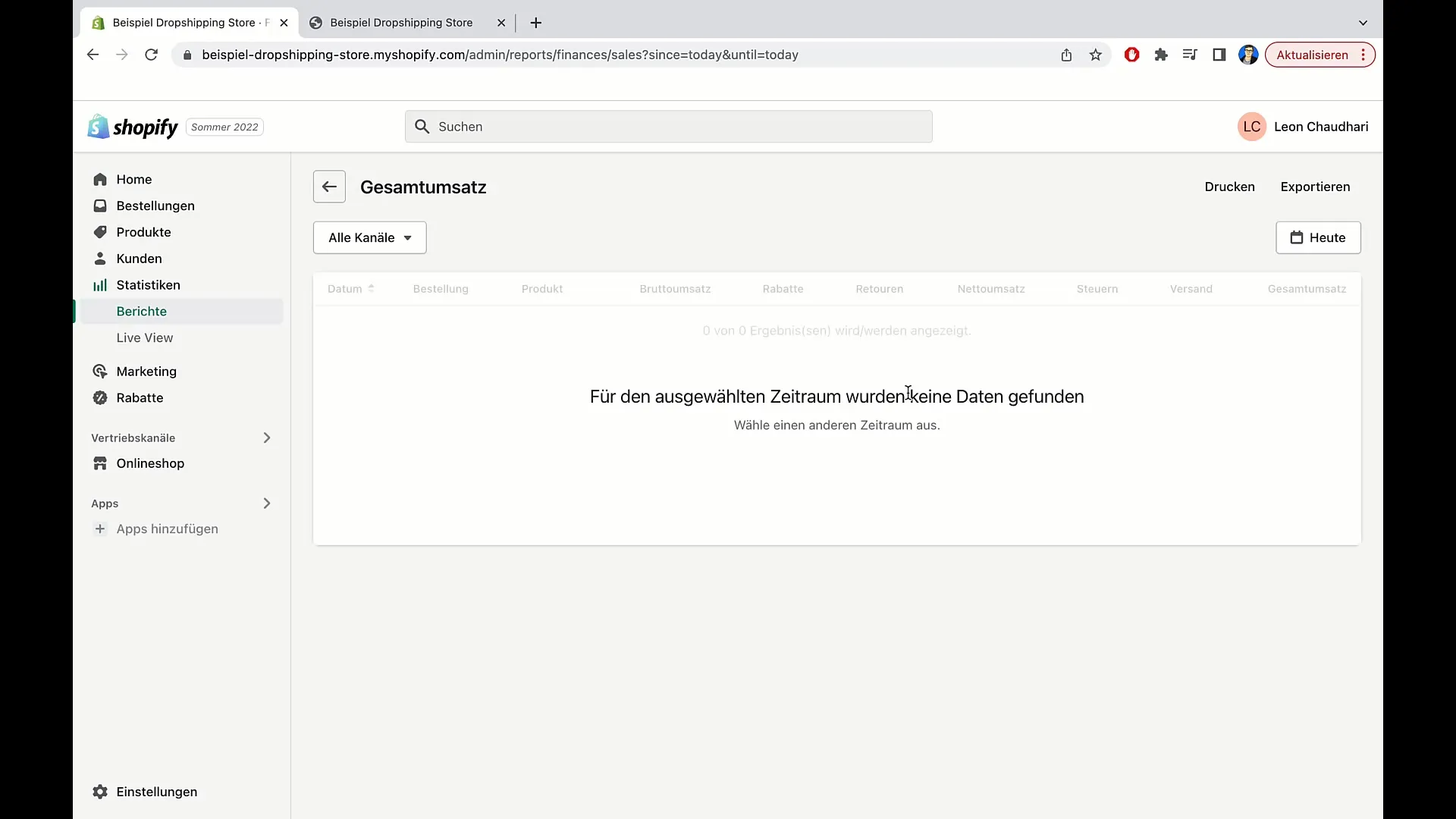 Använda försäljningsrapport i Shopify effektivt