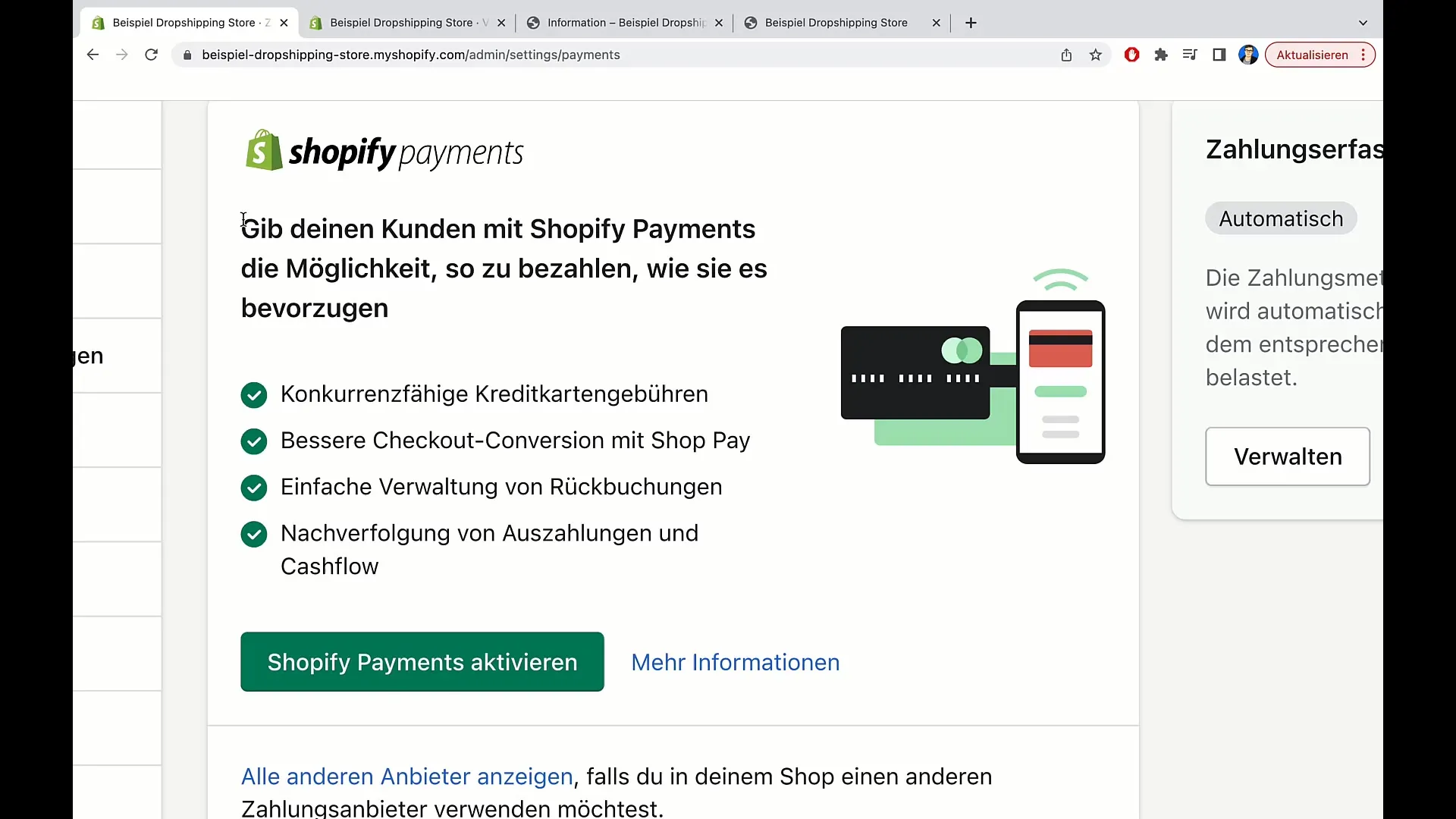 Så aktiverar du Shopify Payments för din webbutik