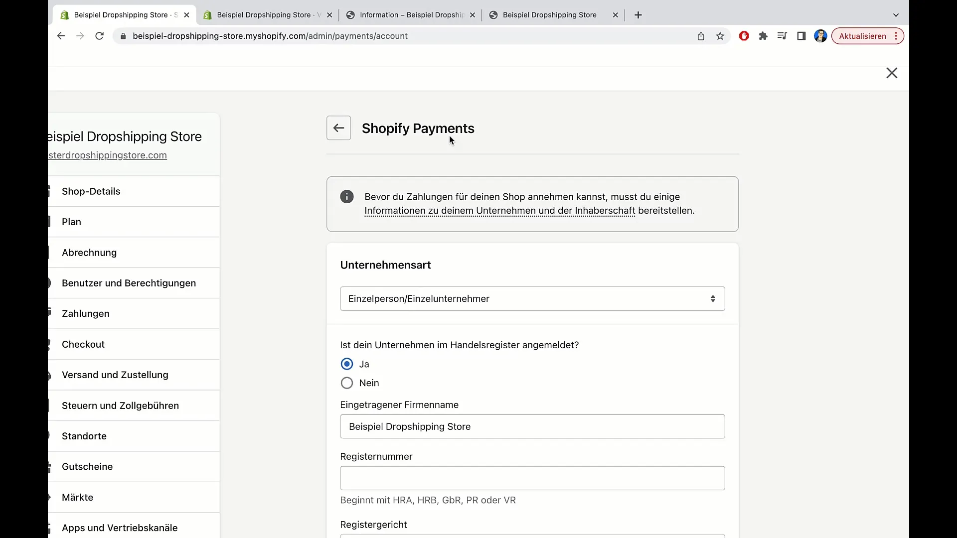 Så aktiverar du Shopify Payments för din onlinebutik