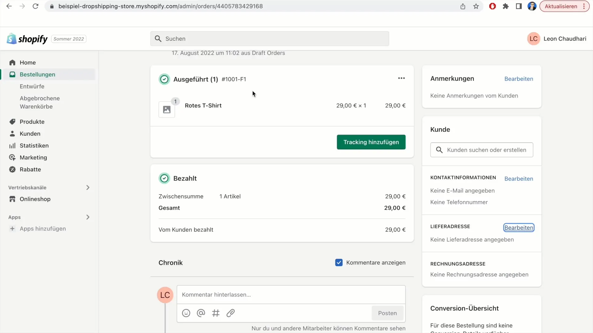 Skriv ut leveransnota i Shopify