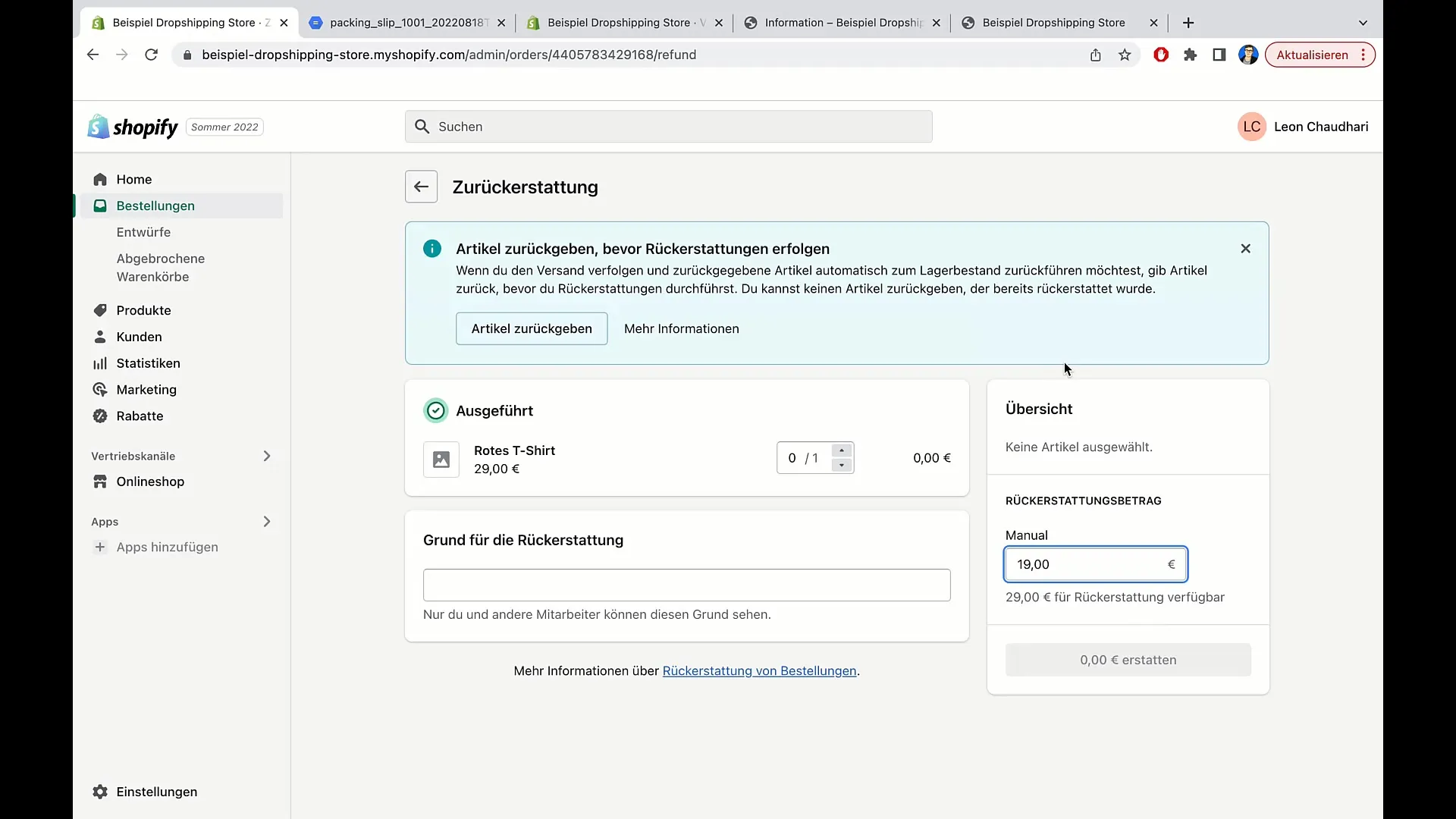 Kurs E-Commerce: Mengelola retur secara efektif di Shopify Kurs E-Commerce: Mengelola retur secara efektif di Shopify