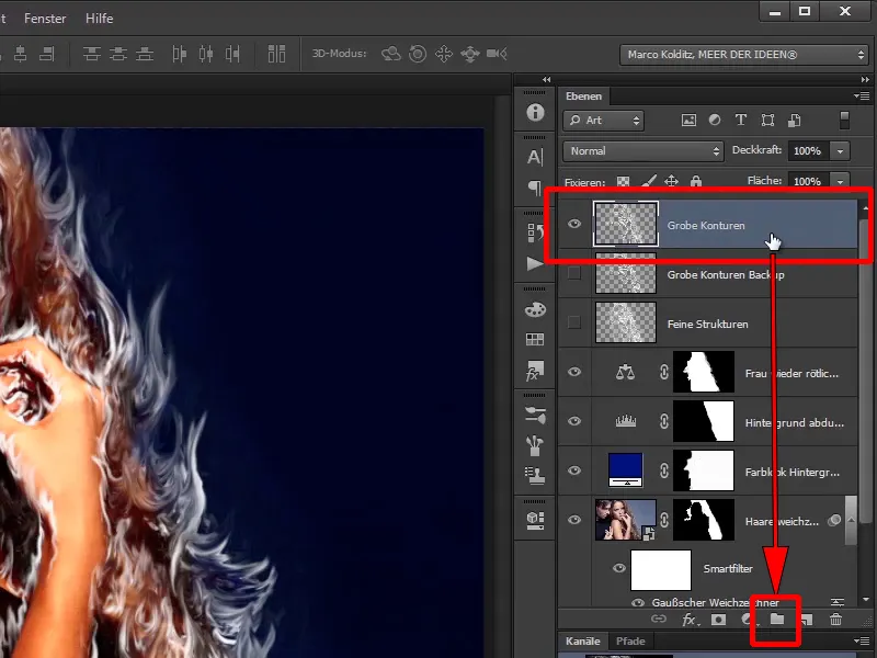Photoshop composing - Fire and ice - Part 05: Making the fire glow