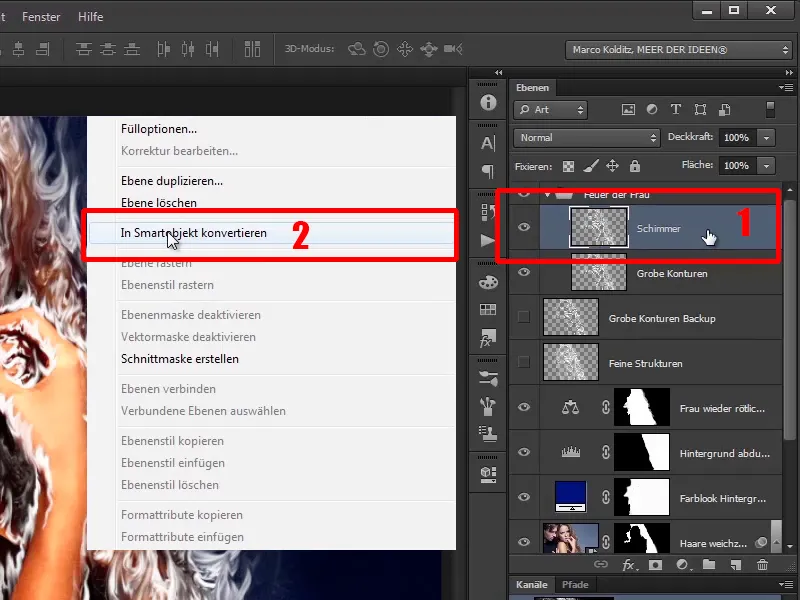 Photoshop composing - Fire and ice - Part 05: Making the fire glow