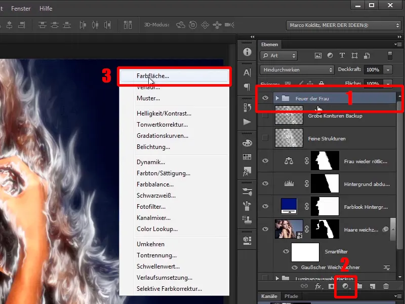 Photoshop composing - Fire and ice - Part 05: Making the fire glow