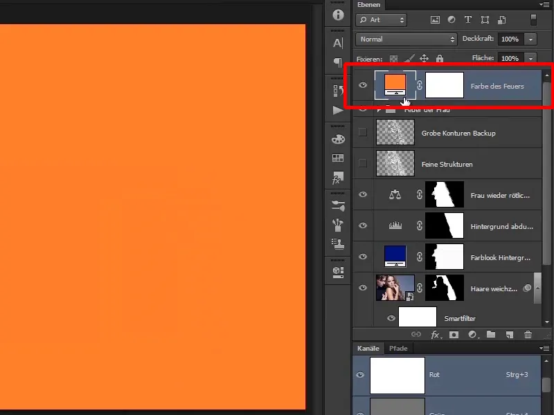 Photoshop composing - Fire and ice - Part 05: Making the fire glow