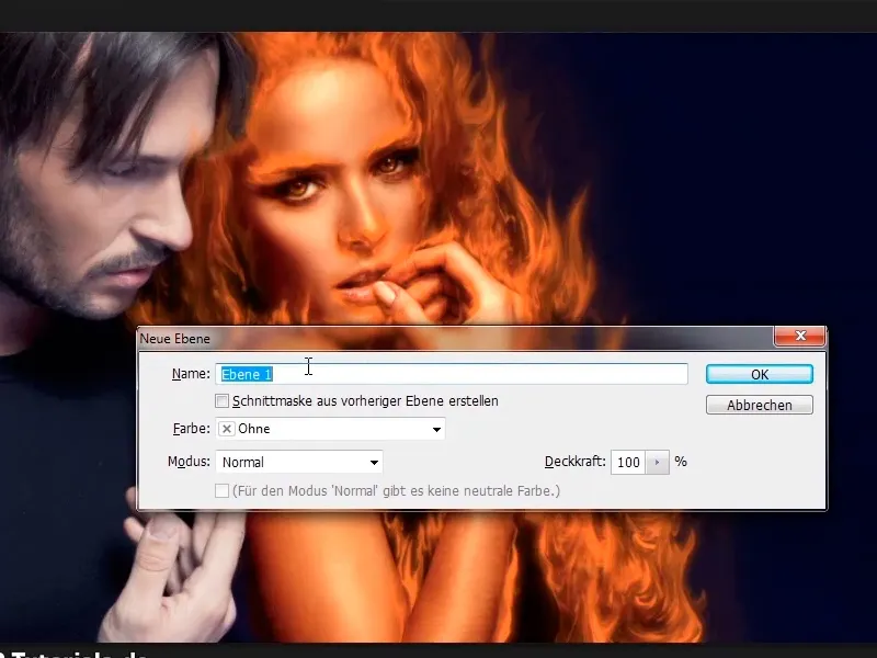 Photoshop composing - Fire and ice - Part 05: Making the fire glow