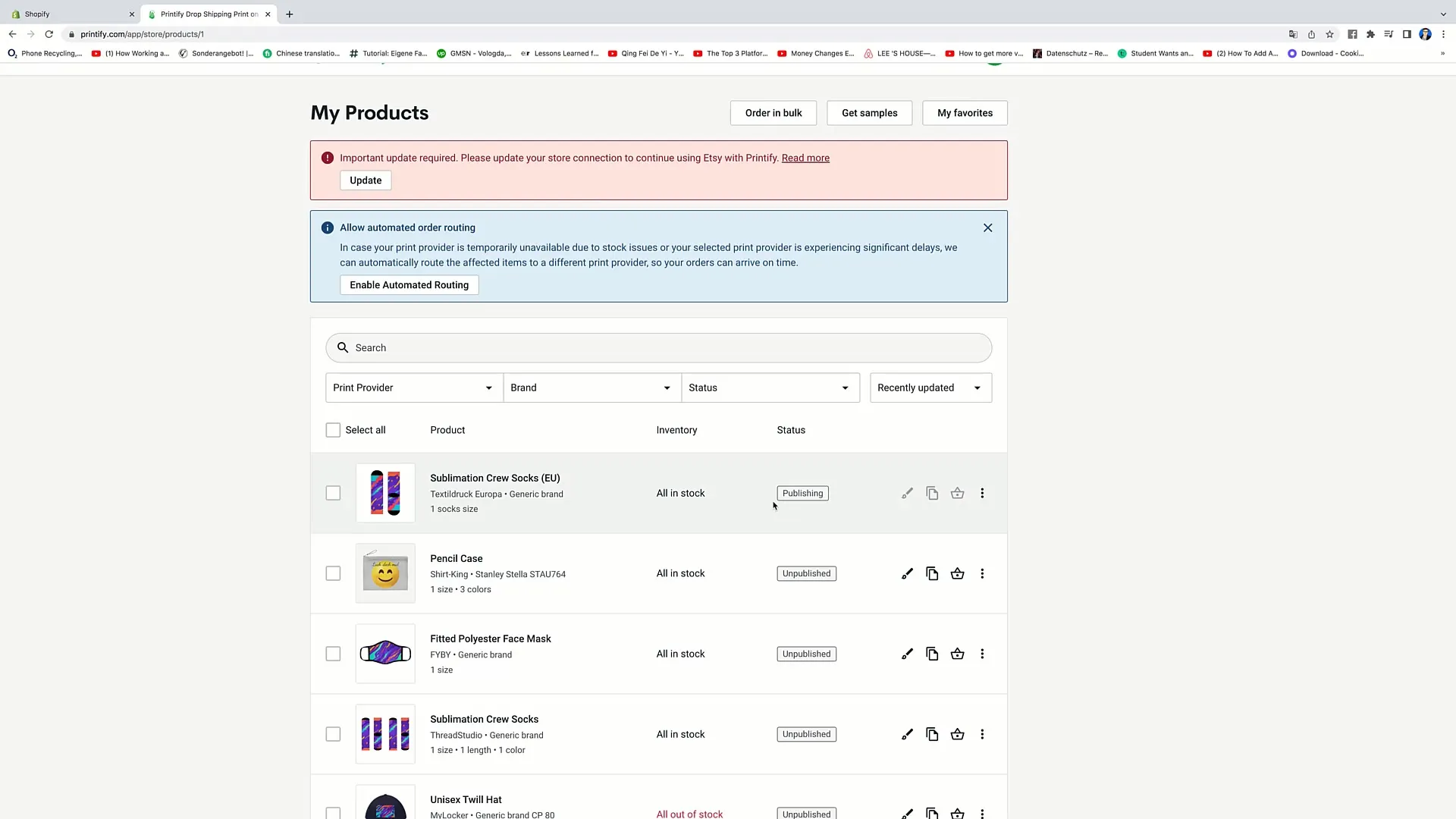 Kurs E-Commerce: Printify - Tinjauan tentang Fitur Akun Kurs E-Commerce: Printify - Tinjauan tentang fungsi akun