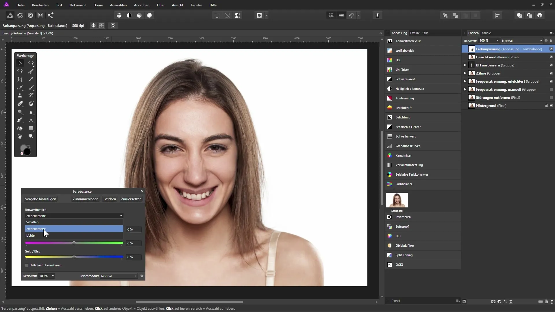 Farb- und Make-up-Anpassungen in Affinity Photo Farb- und Make-up-Anpassungen in Affinity Photo