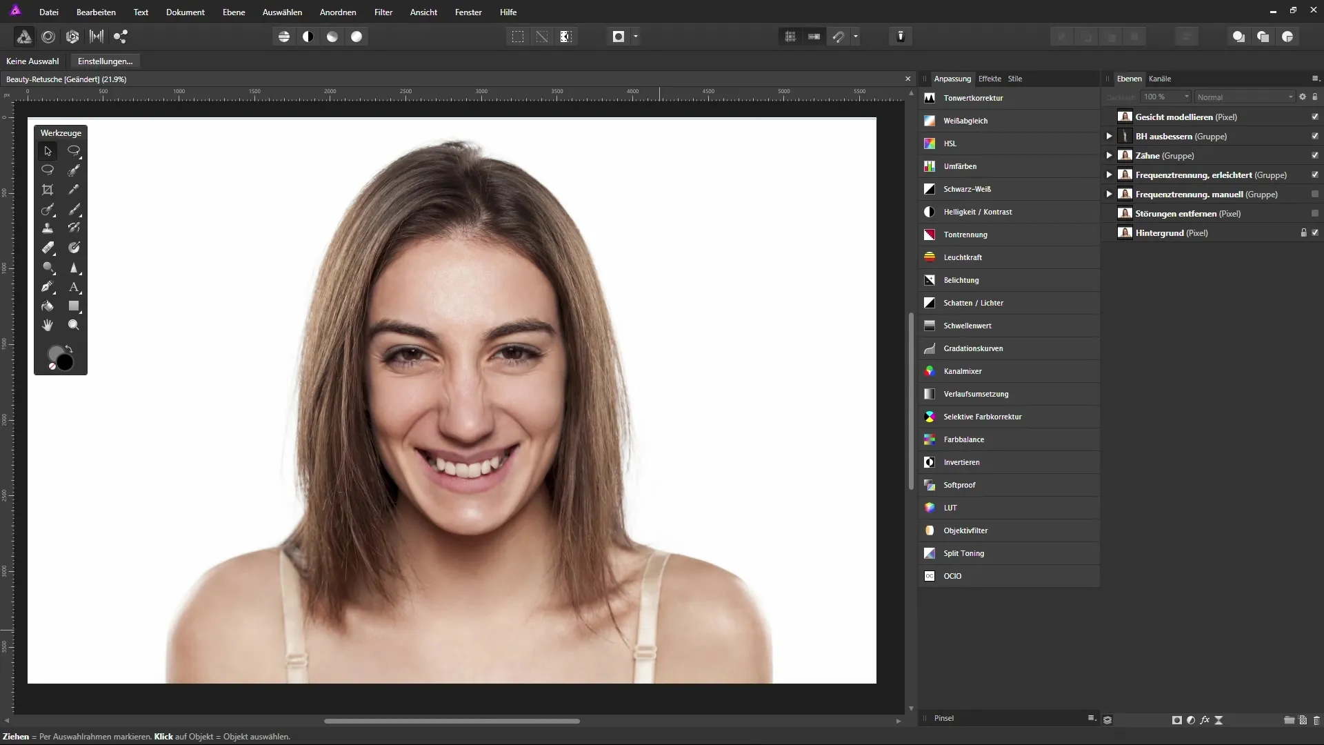 Farb- und Make-up-Anpassungen in Affinity Photo Farb- und Make-up-Anpassungen in Affinity Photo
