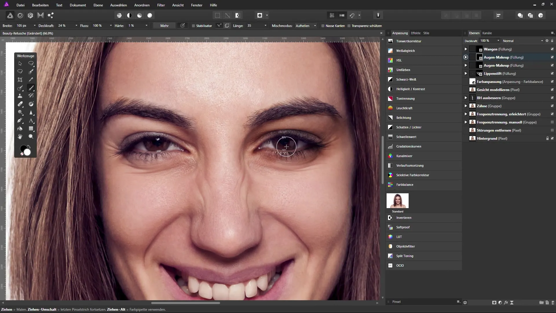 Farb- und Make-up-Anpassungen in Affinity Photo Farb- und Make-up-Anpassungen in Affinity Photo