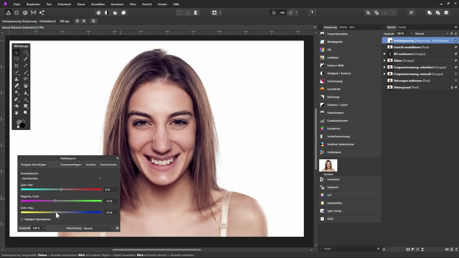 Farb- und Make-up-Anpassungen in Affinity Photo Farb- und Make-up-Anpassungen in Affinity Photo