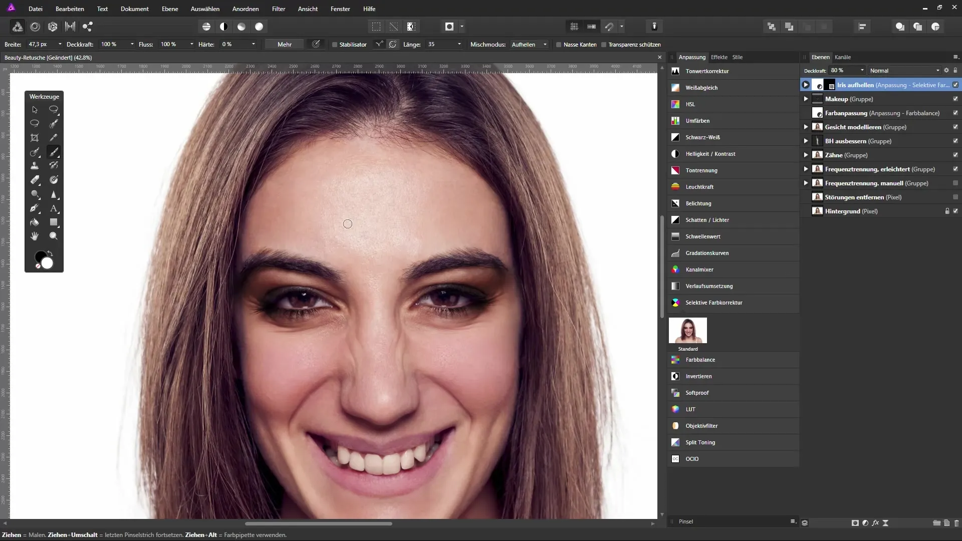 Farb- und Make-up-Anpassungen in Affinity Photo Farb- und Make-up-Anpassungen in Affinity Photo