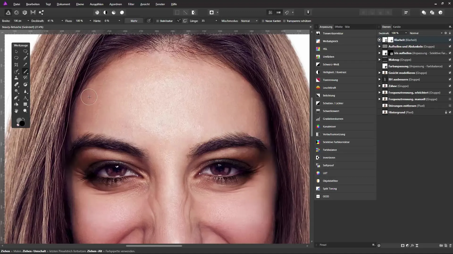 Aufhellen und Abdunkeln für plastische Bilder in Affinity Photo