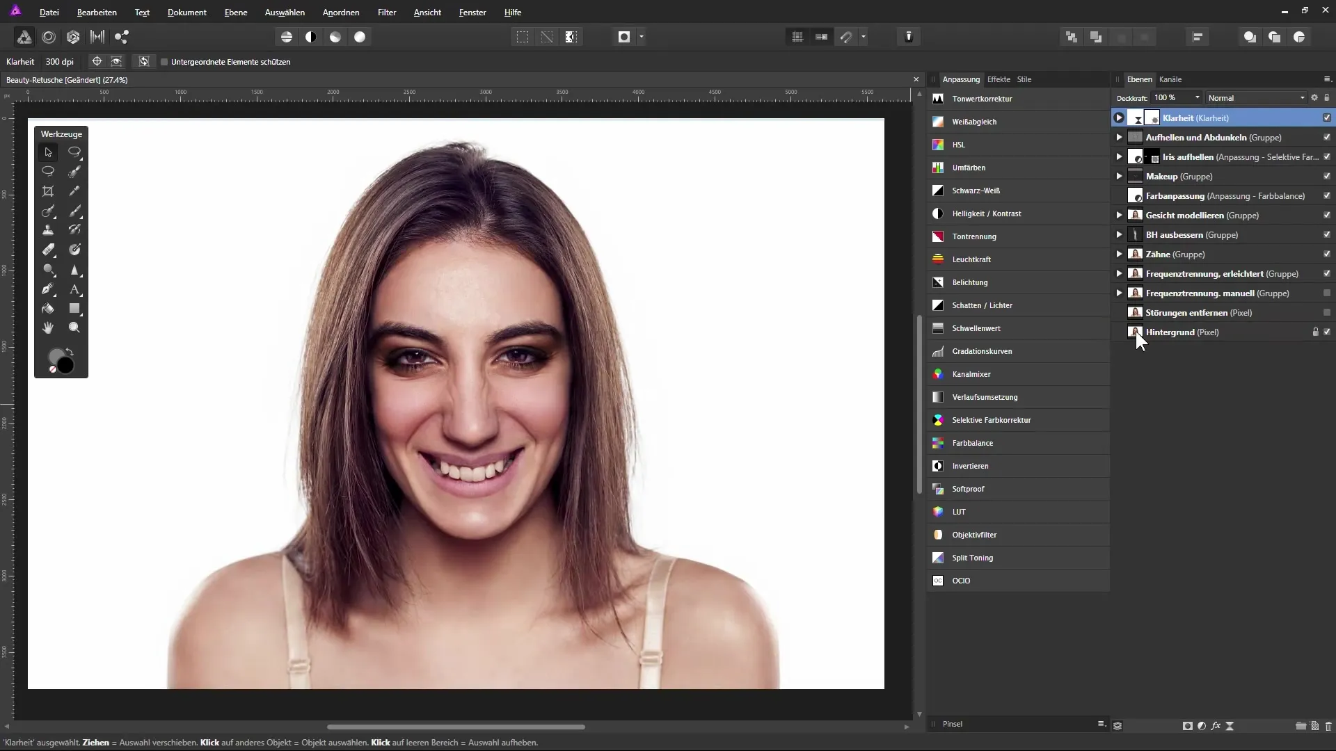 Aufhellen und Abdunkeln für plastische Bilder in Affinity Photo