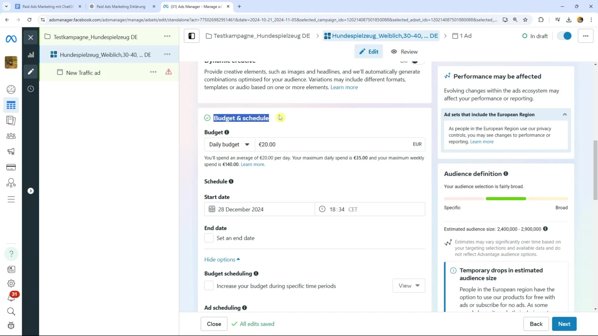 Zielgruppen- und Budgetoptimierung für Facebook Ads Zielgruppen- und Budgetoptimierung für Facebook Ads