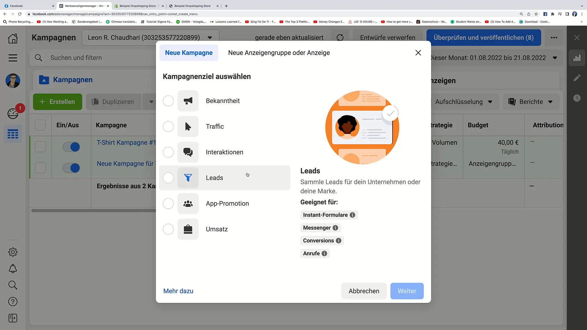 Indsamle e-mailadresser gennem Facebook-leadannoncering