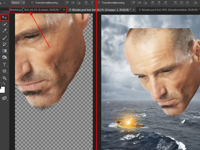 Photoshop-Composing - Das Orakel des Meeres - Teil 05: Maske vorbereiten und platzieren