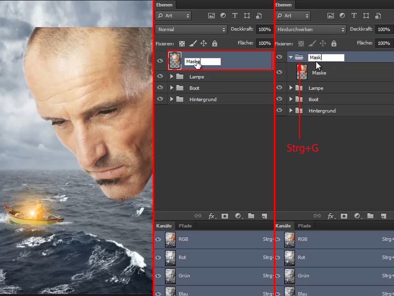 Photoshop-Composing - Das Orakel des Meeres - Teil 05: Maske vorbereiten und platzieren
