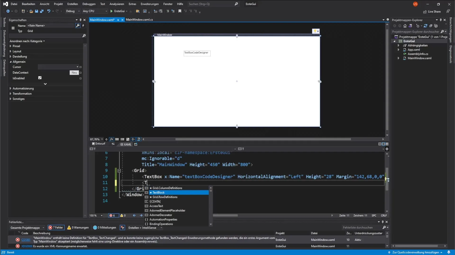 Create and customize a textbox in WPF