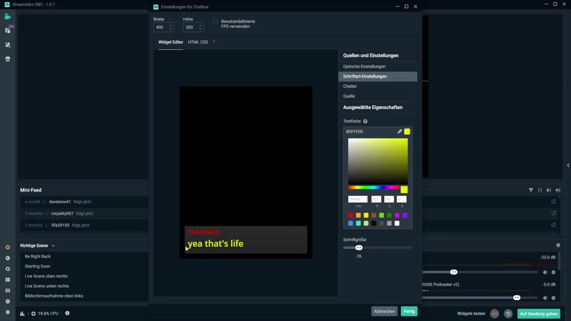 Streamlabs OBS: Configurar la caja de chat de manera óptima Streamlabs OBS: Configuración óptima de la caja de chat