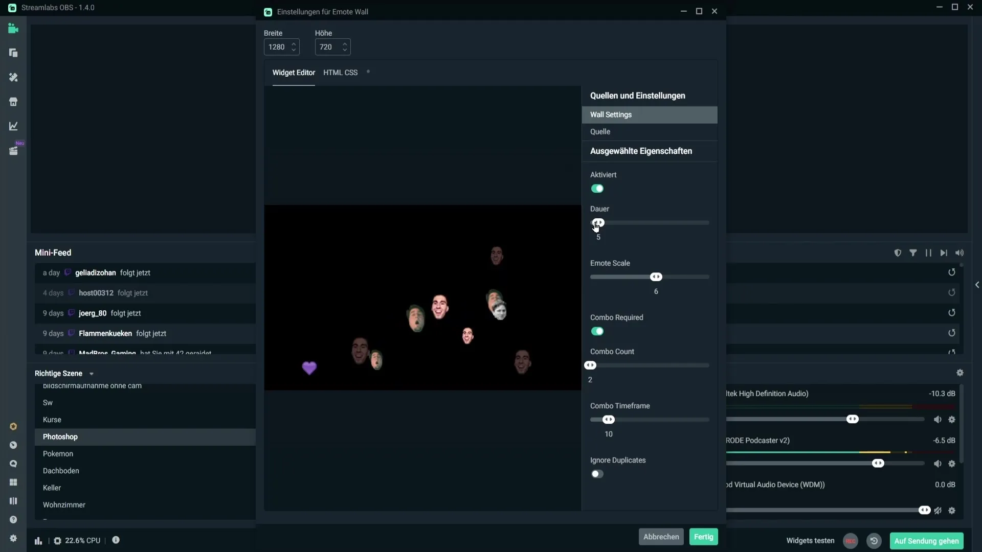 Configurar eficazmente el Emote Wall en Streamlabs OBS