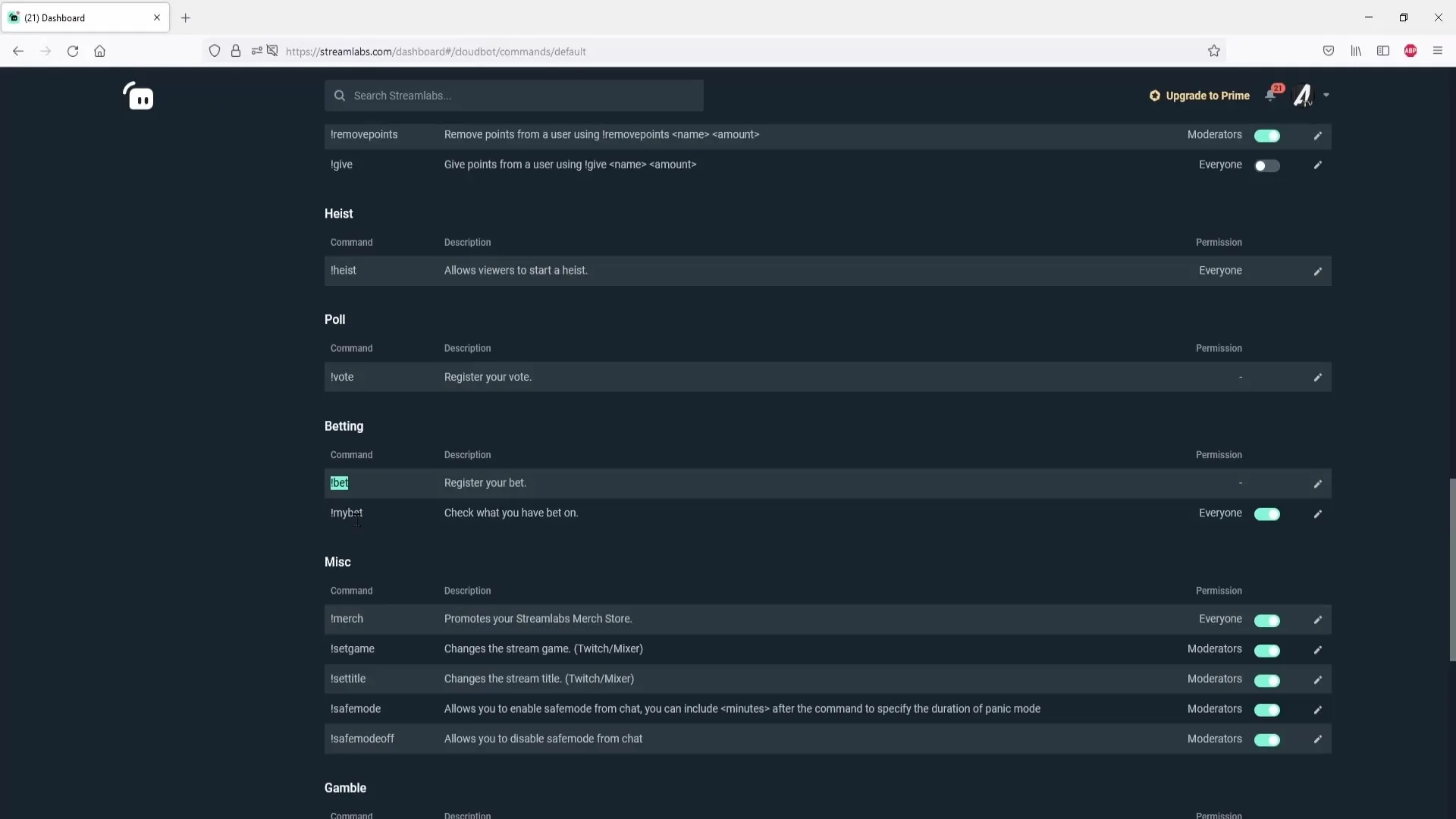 Configurar apuestas en Streamlabs OBS - Guía paso a paso