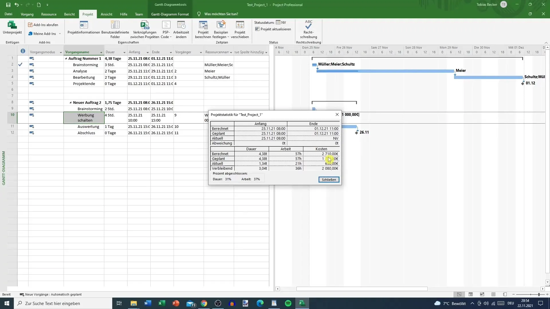 MS Projectでコストを効率的に設定する