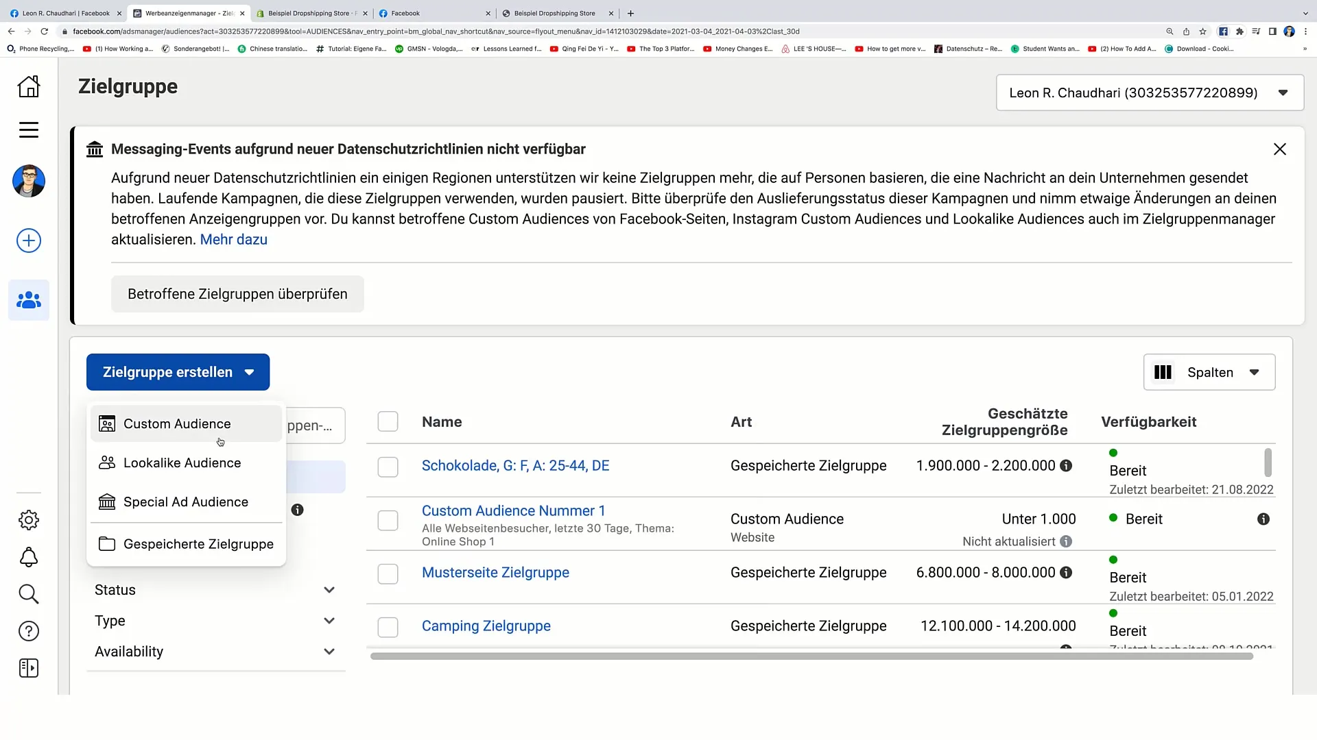 Steg-för-steg-guide för att skapa en anpassad publik på Facebook