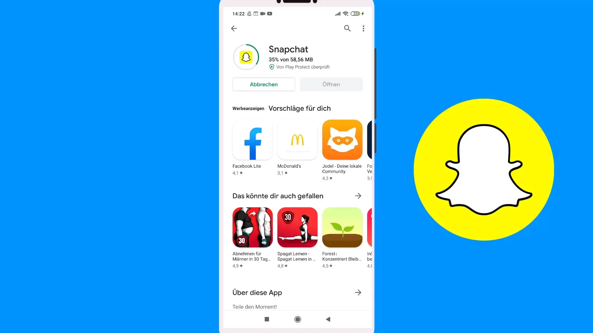 Snapchat-sovelluksen lataaminen tehty helpoksi