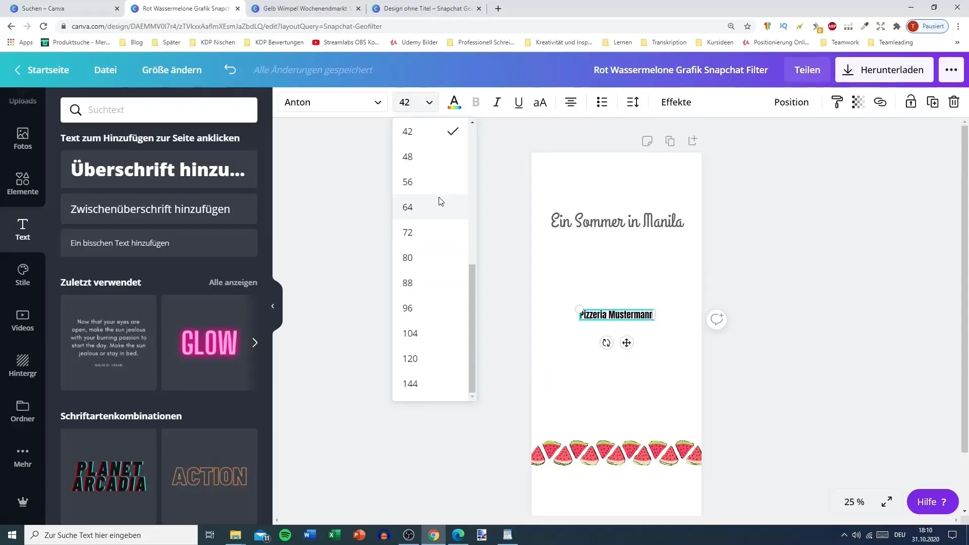 Geofiltteri Snapchatille Canvassa luominen