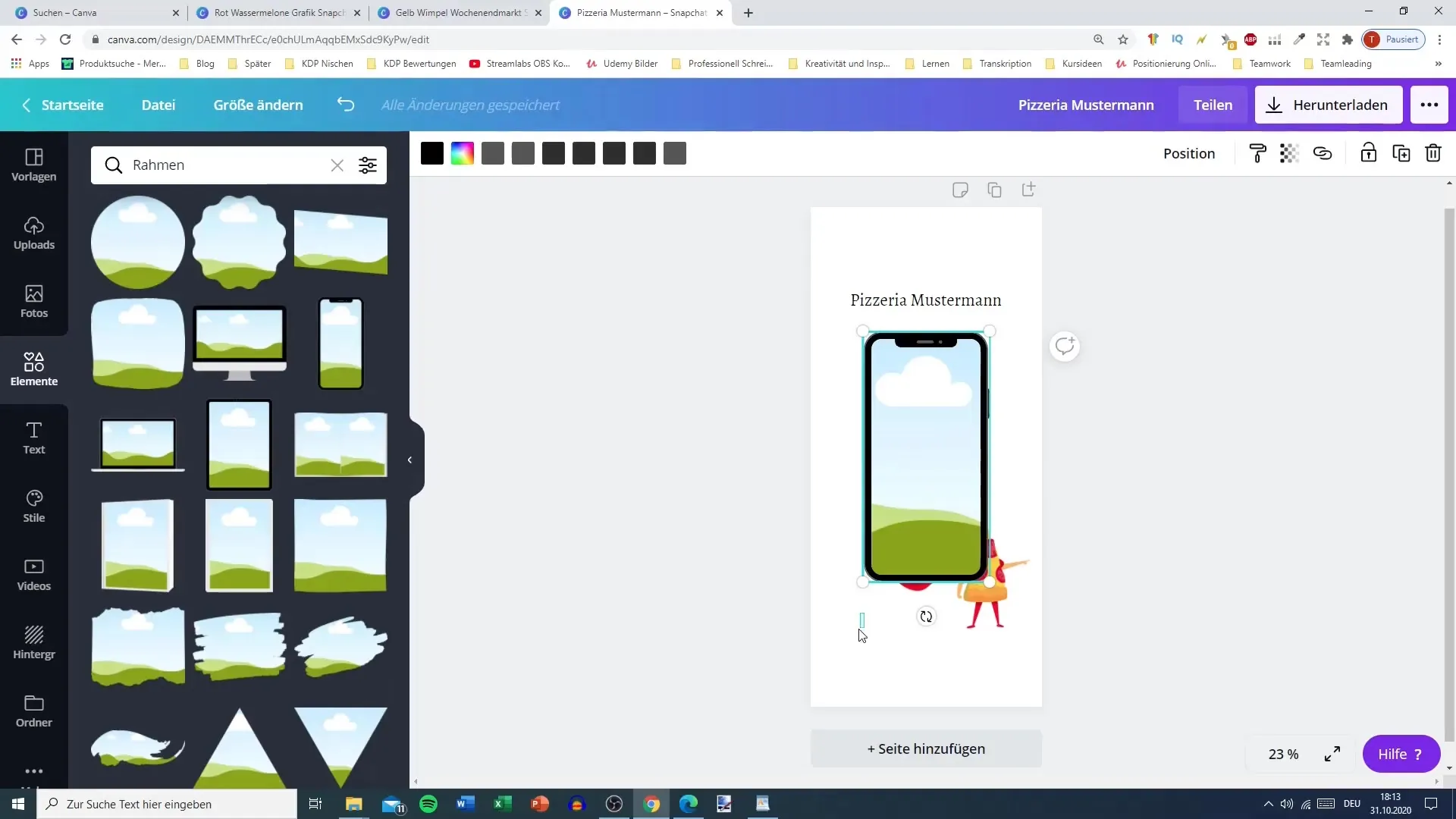 Luo geosuodatin Snapchatiin Canvassa