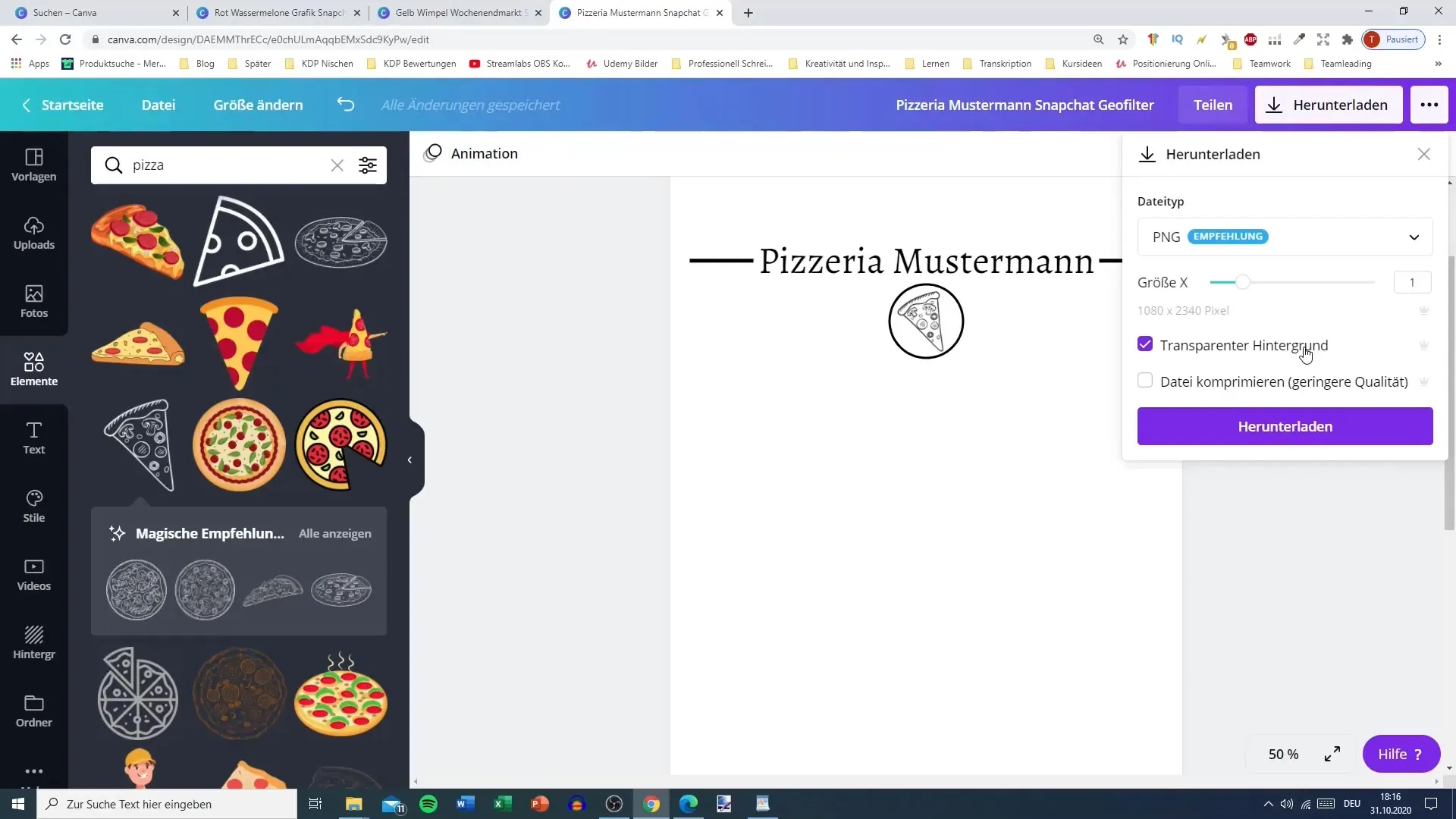 Luo geosuodatin Snapchatiä varten Canvassa