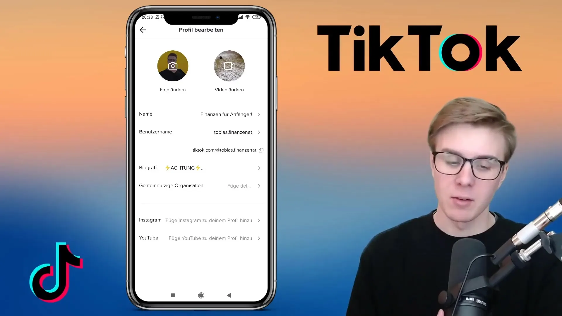 Setting up your TikTok profile picture correctly - step by step