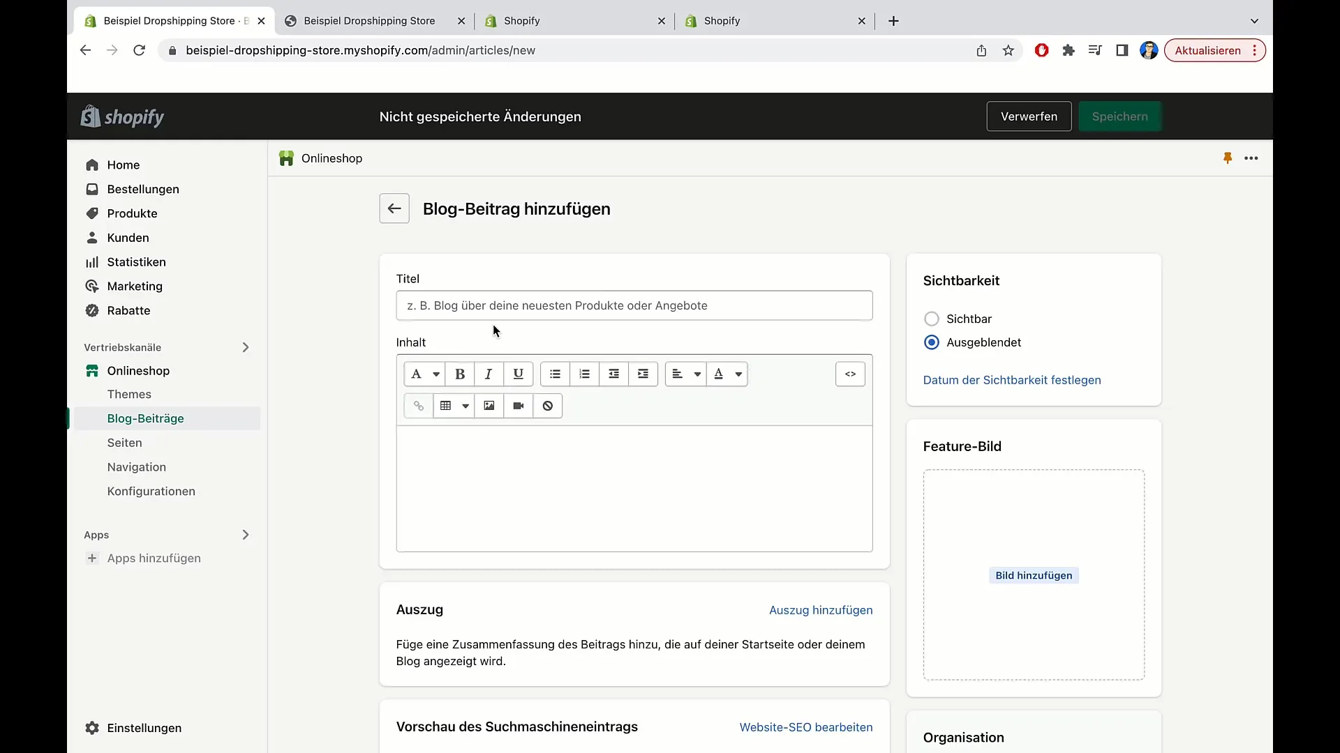 Blog-Beiträge erfolgreich in Shopify erstellen Blog-Beiträge erfolgreich in Shopify erstellen