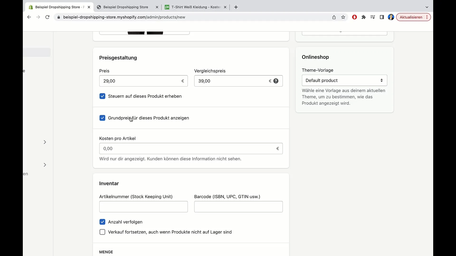 E-Commerce-Kurs: Shopify - Produkte anlegen und Bestellprozess abwickeln E-Commerce-Kurs: Shopify - Produkte anlegen und Bestellprozess abwickeln