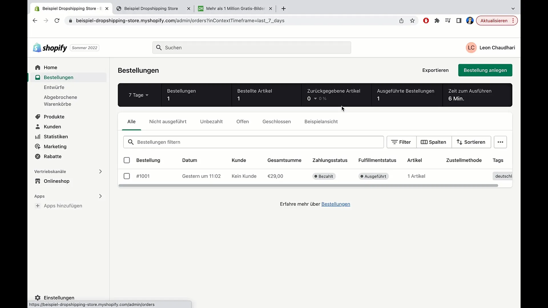 E-Commerce-Kurs: Shopify - Produkte anlegen und Bestellprozess abwickeln E-Commerce-Kurs: Shopify - Produkte anlegen und Bestellprozess abwickeln
