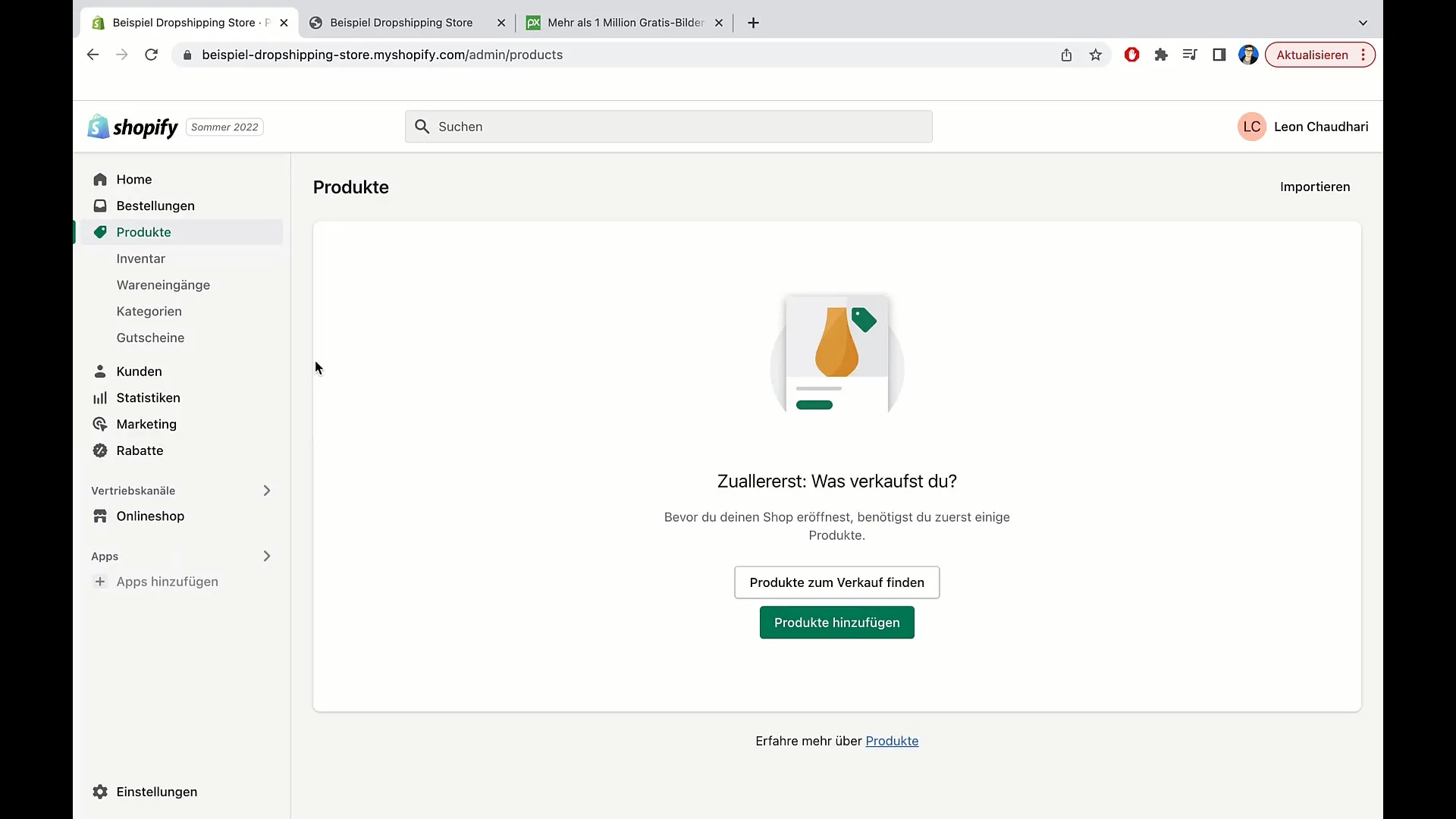 E-Commerce-Kurs: Shopify - Produkte anlegen und Bestellprozess abwickeln E-Commerce-Kurs: Shopify - Produkte anlegen und Bestellprozess abwickeln