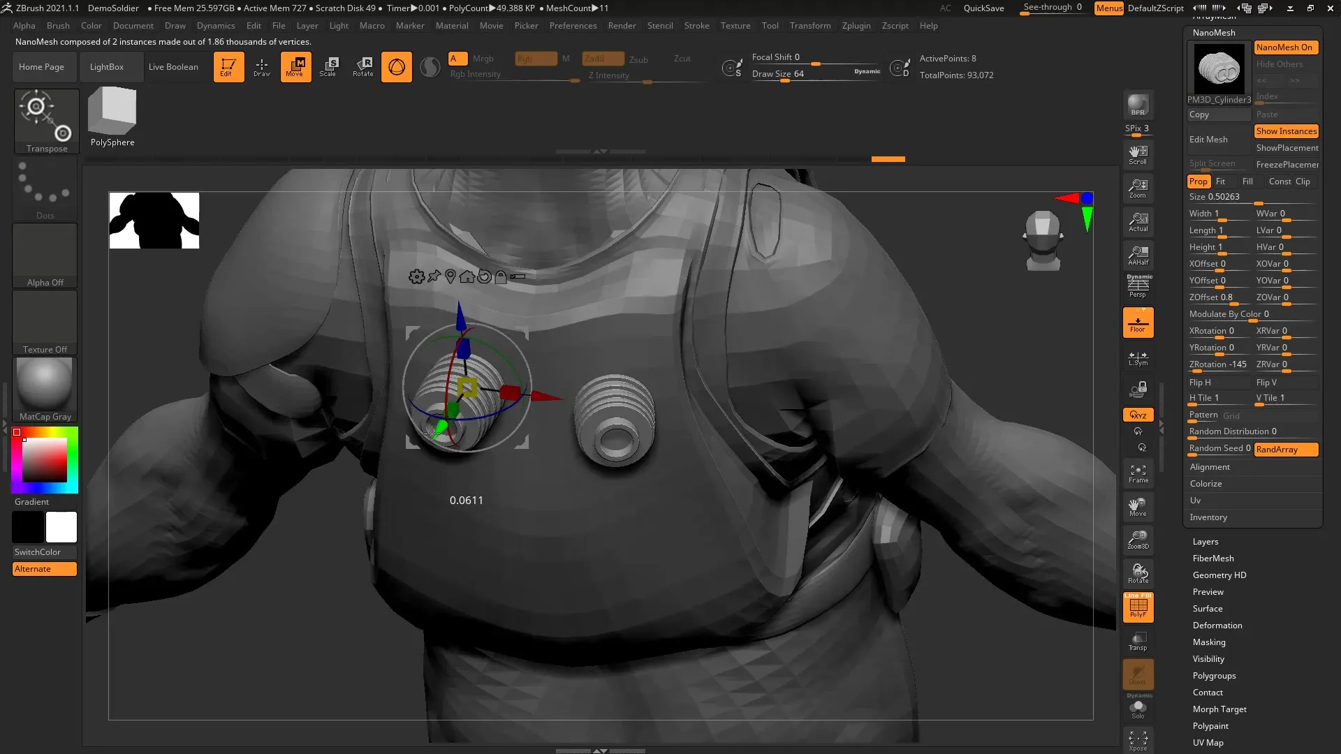 ZBrush 2021 - Use Nanomesh Instances Correctly ZBrush 2021 - Use Nanomesh Instances Correctly
