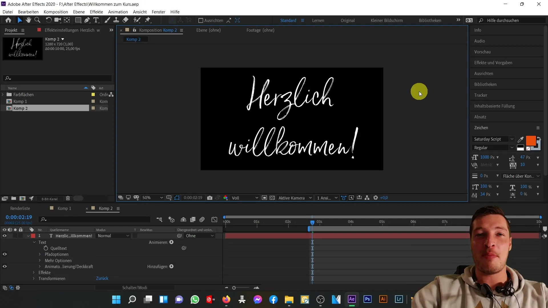 After Effects-Tutorial: Die Kursstruktur und Ziele kennenlernen