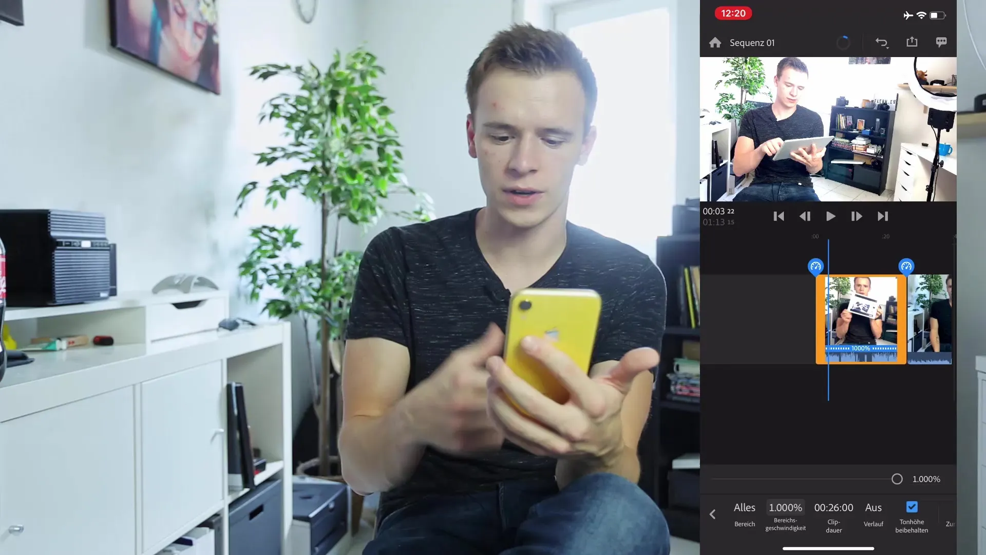 Videoskæring og farvegradering med smartphone