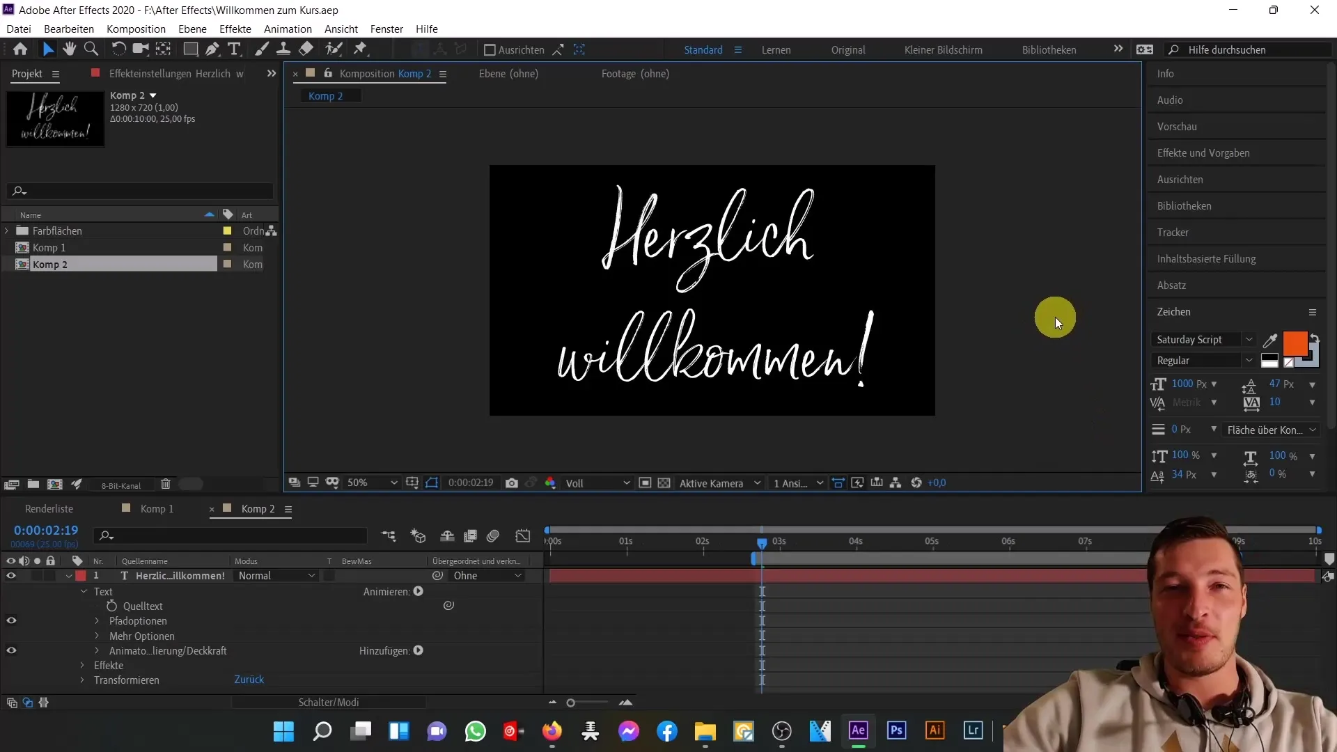 Erhalte nützliche Videomaterialien und ein Handout für After Effects