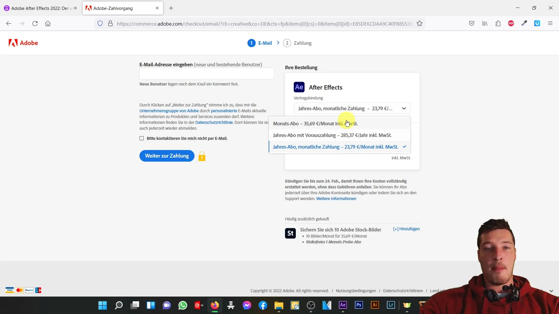 Anleitung zur Beschaffung von Adobe After Effects