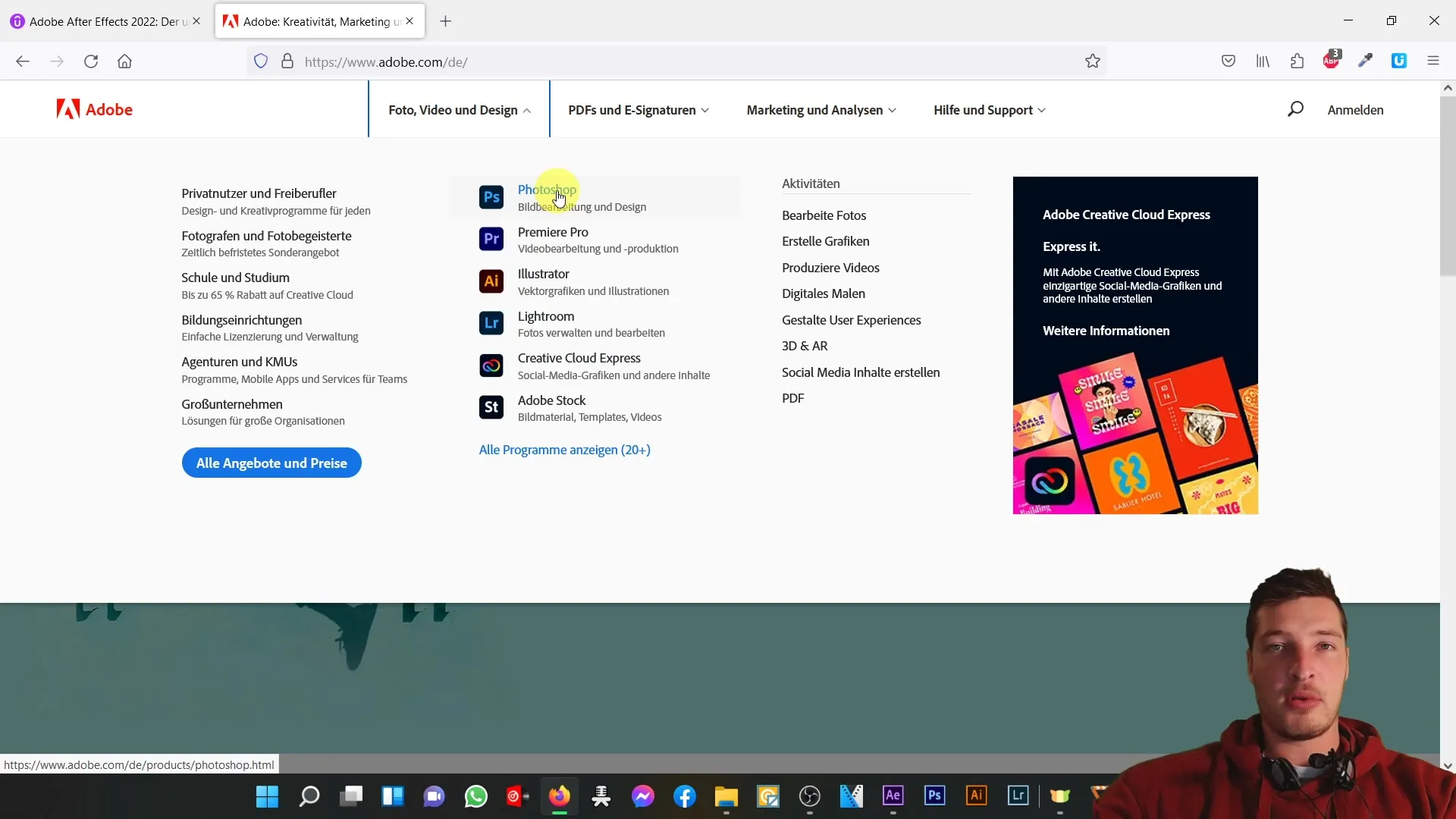 Anleitung zur Beschaffung von Adobe After Effects