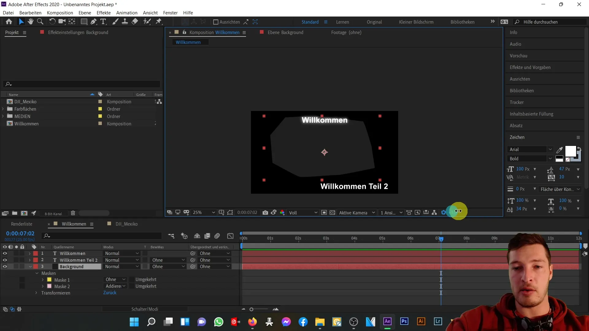 Penggunaan optimal dari area pratinjau di After Effects Pemanfaatan optimal area pratinjau di After Effects