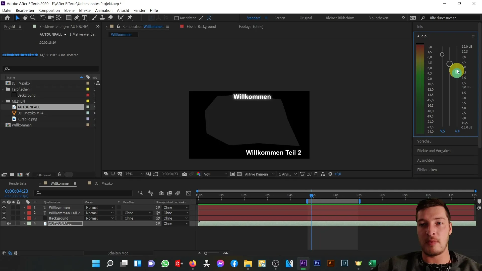 After Effects Tutorial: Überblick über den rechten Arbeitsbereich – Info und Audio