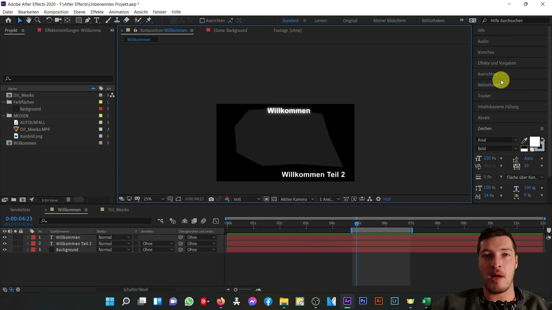 After Effects Tutorial: Überblick über den rechten Arbeitsbereich – Info und Audio