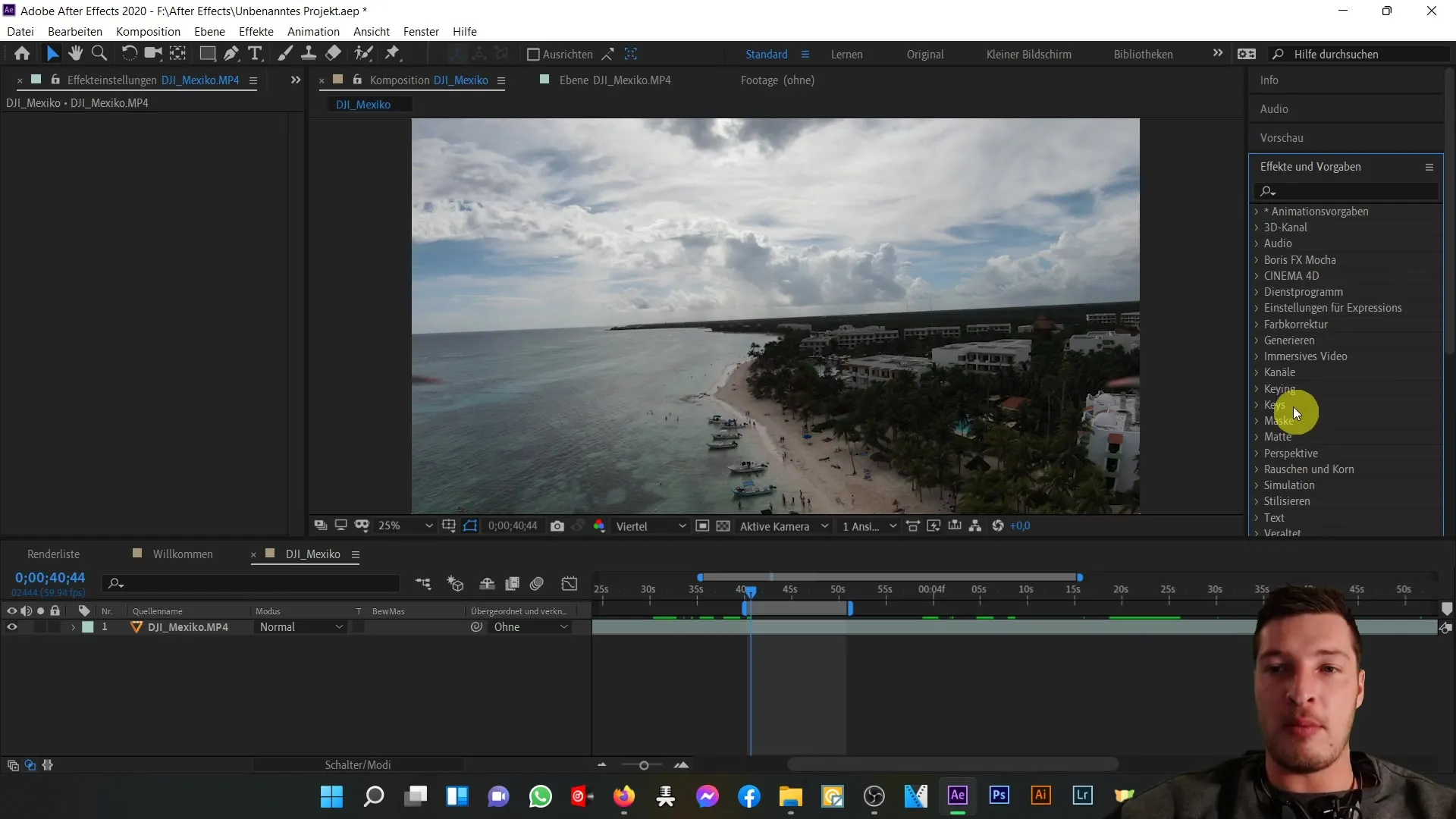 Effekte und Textverarbeitung in After Effects: Ein kompletter Überblick über die Benutzeroberfläche